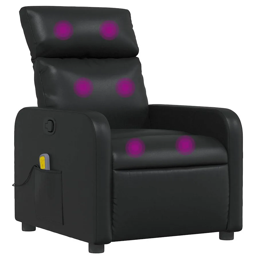 Fauteuil de massage inclinable Noir Similicuir - 2