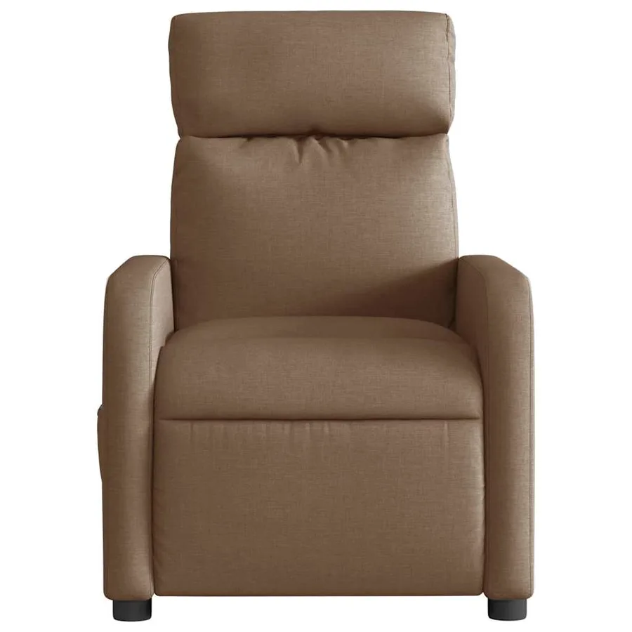 Fauteuil inclinable de massage électrique marron tissu - 9