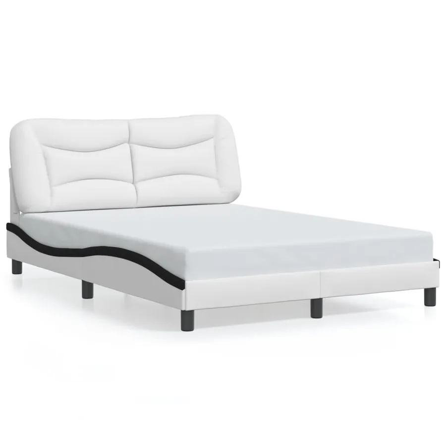 Cadre de lit avec LED sans matelas Hvar blanc et noir 120x200 cm - 5