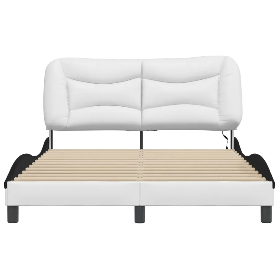 Cadre de lit avec LED sans matelas Hvar blanc et noir 120x200 cm - 6