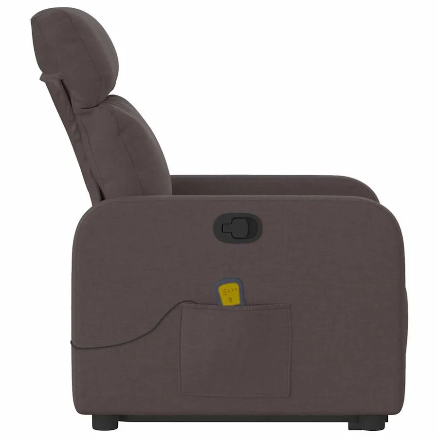 Fauteuil inclinable de massage Marron foncé Tissu - 10