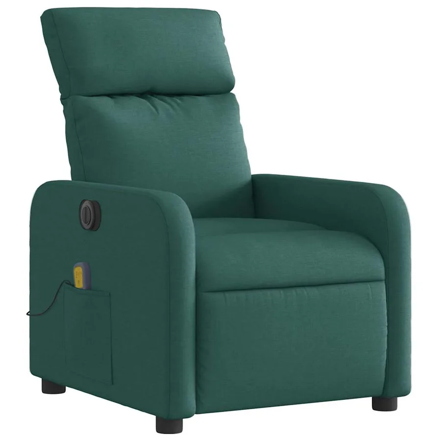 Fauteuil de massage inclinable électrique Vert foncé Tissu - 4