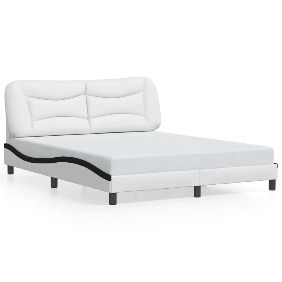 Cadre de lit avec LED sans matelas Hvar blanc et noir 160x200 cm - 5