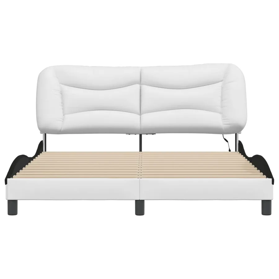 Cadre de lit avec LED sans matelas Hvar blanc et noir 160x200 cm - 6
