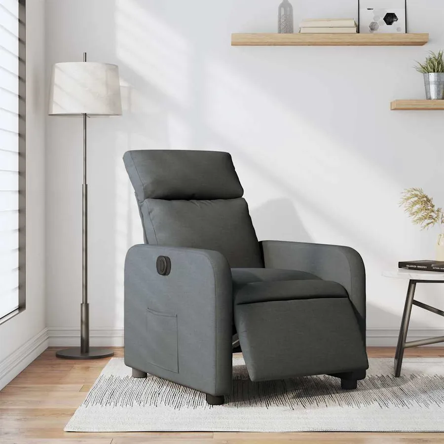 Fauteuil inclinable électrique Gris foncé Tissu - 15