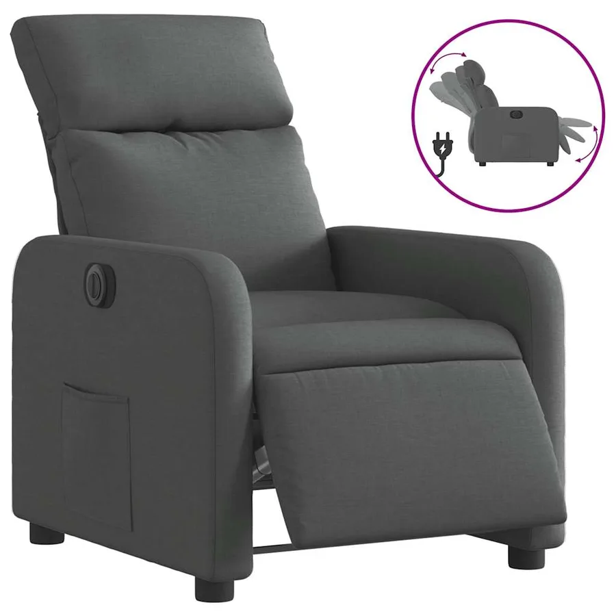 Fauteuil inclinable électrique Gris foncé Tissu - 2