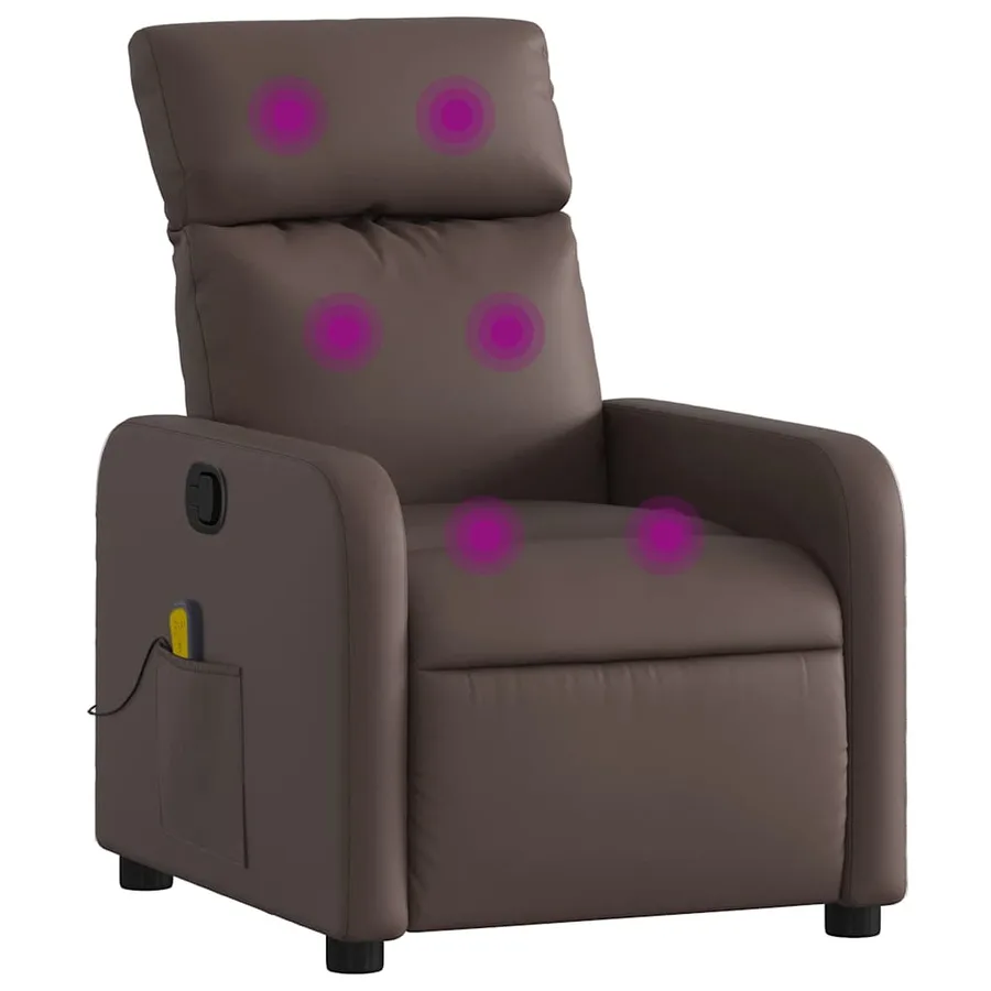 Fauteuil de massage inclinable Marron Similicuir - 2