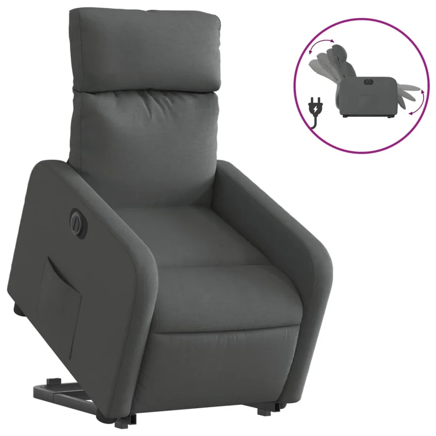 Fauteuil inclinable électrique gris foncé tissu - 2