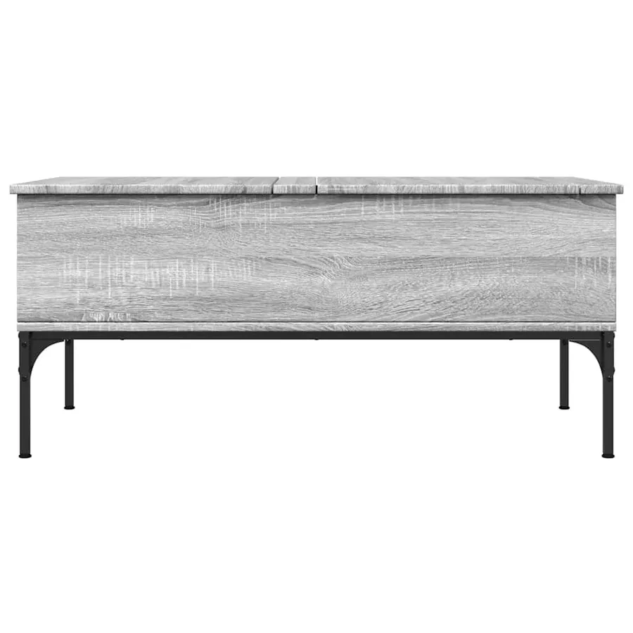 Table basse sonoma gris 100x50x45 cm bois d'ingénierie et métal - 5