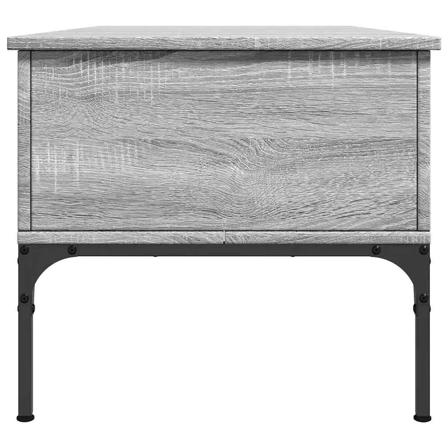Table basse sonoma gris 100x50x45 cm bois d'ingénierie et métal - 6