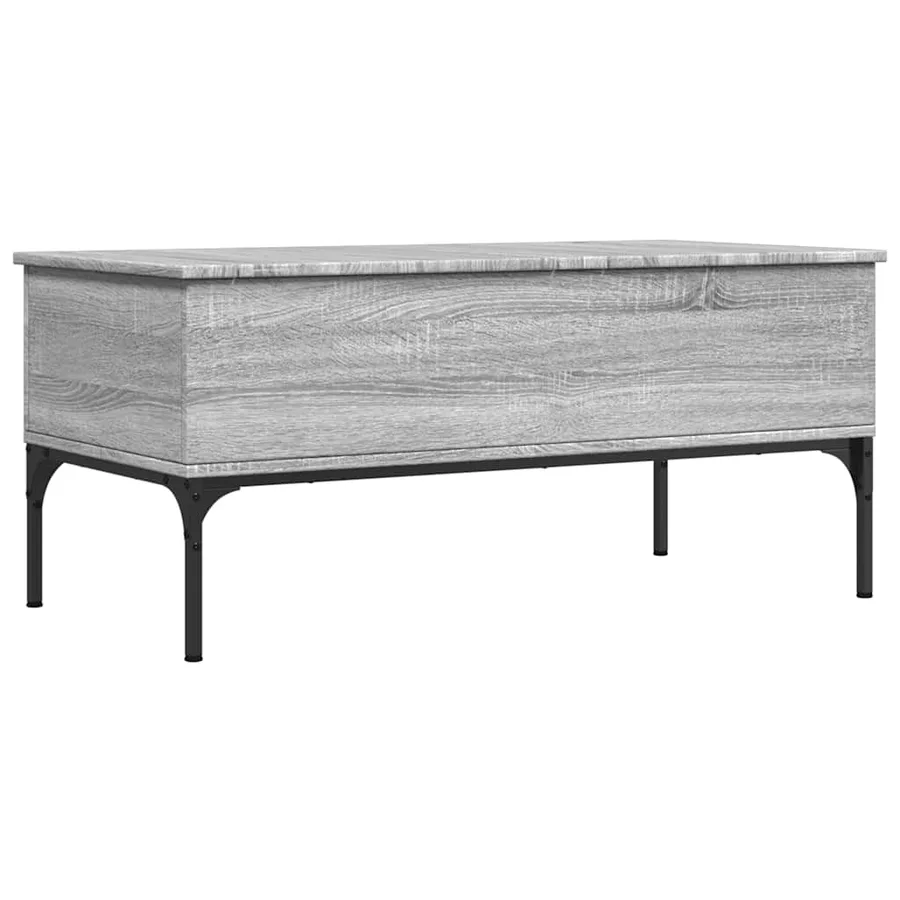 Table basse sonoma gris 100x50x45 cm bois d'ingénierie et métal - 7