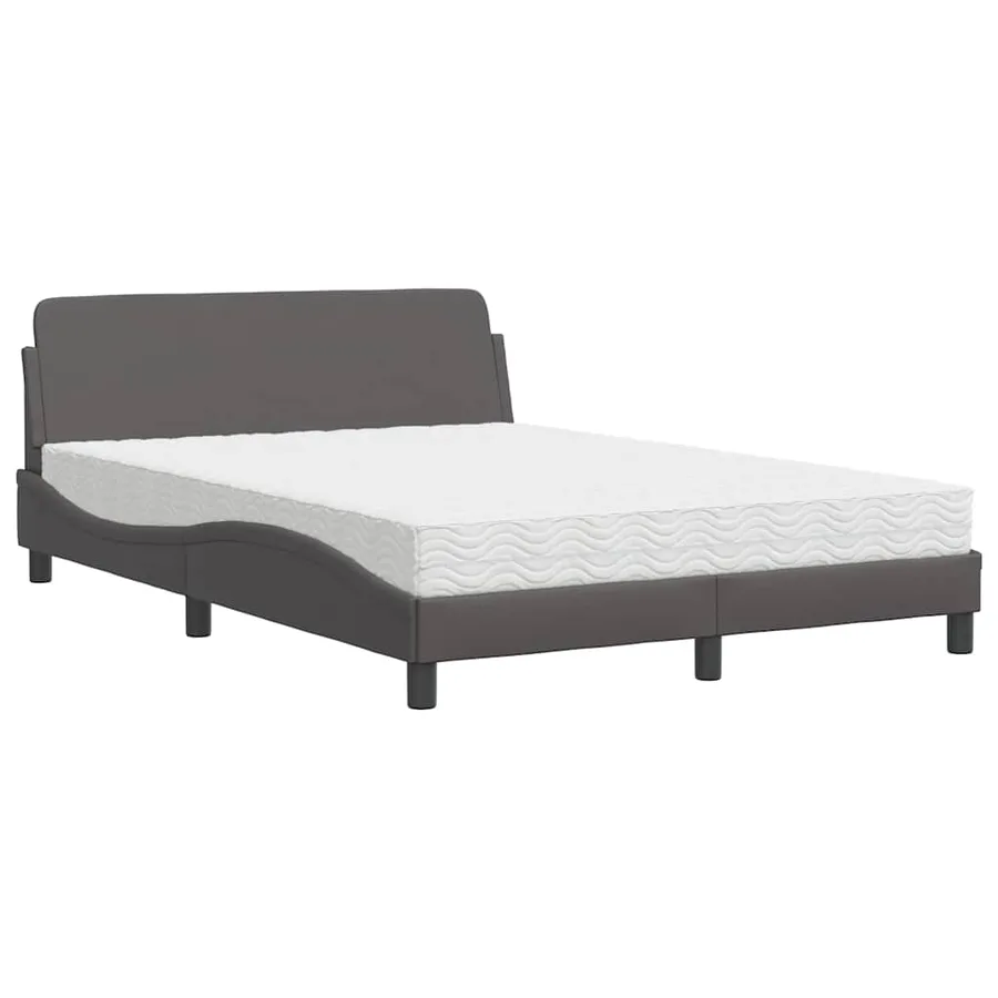 Lit avec matelas Dover gris 120x200 cm similicuir - 2