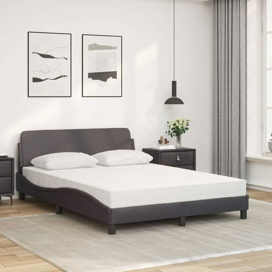 Lit avec matelas Dover gris 120x200 cm similicuir - 3