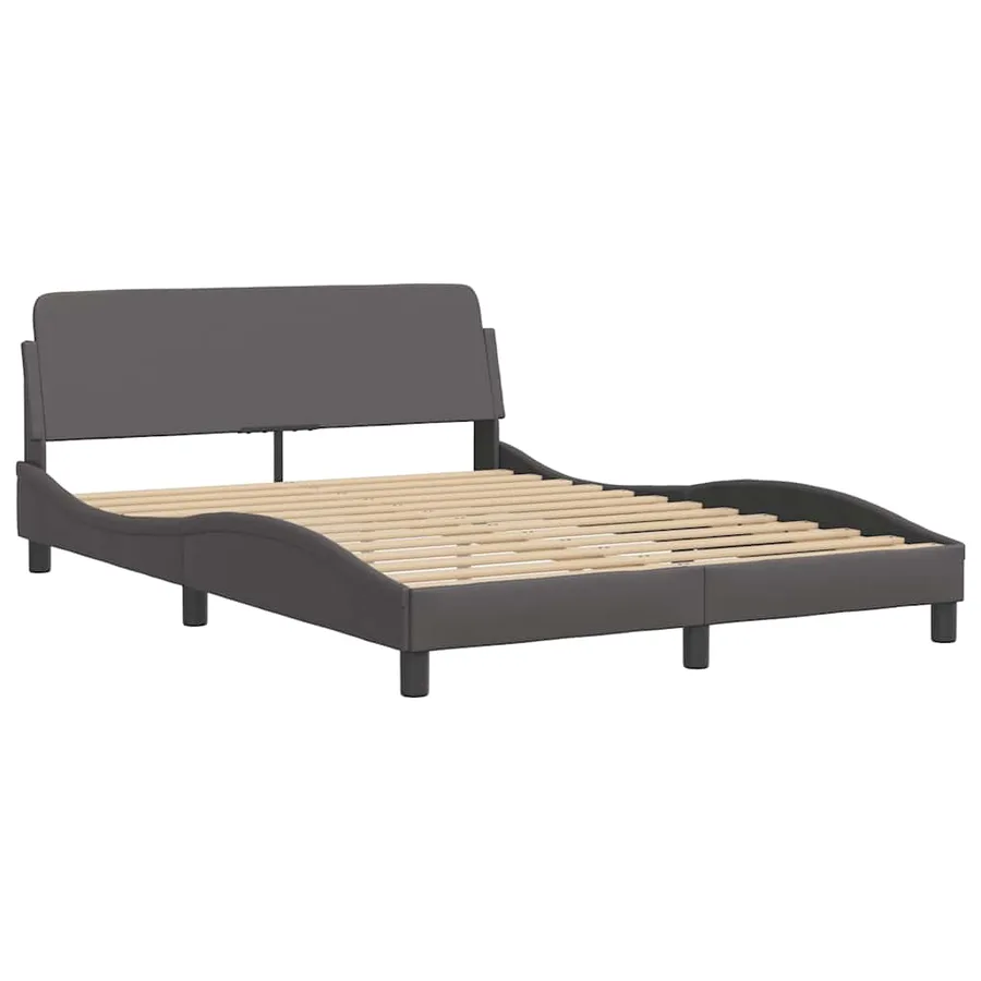 Lit avec matelas Dover gris 120x200 cm similicuir - 4