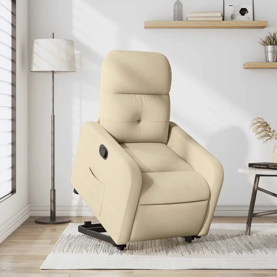 Fauteuil inclinable Crème Tissu - 16