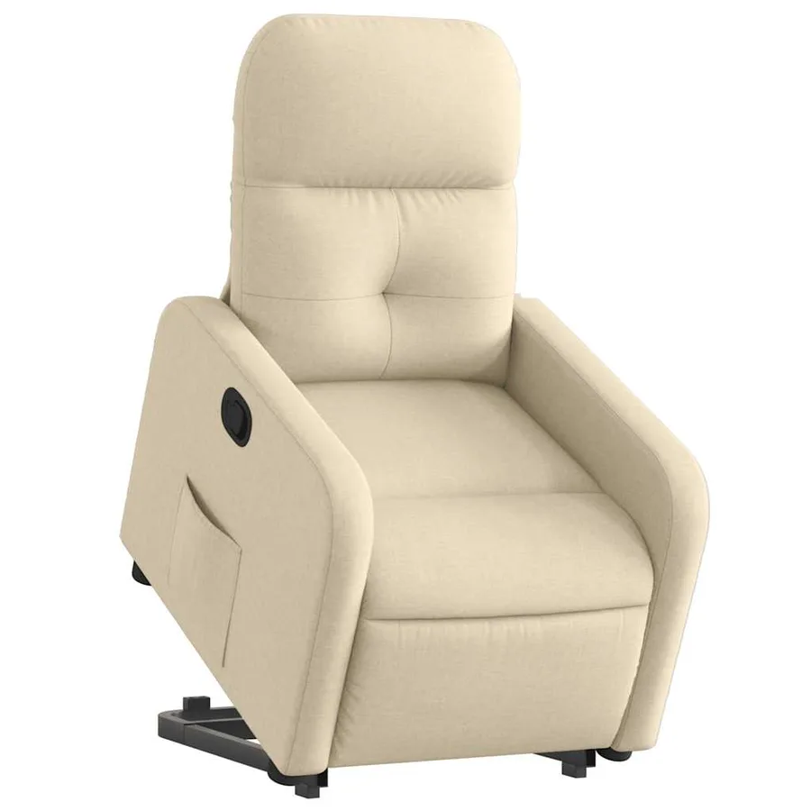Fauteuil inclinable Crème Tissu - 3