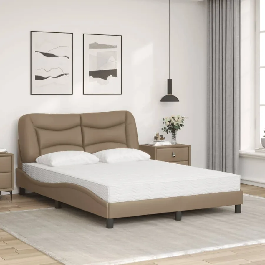 Lit avec matelas Hvar cappuccino 120x200 cm similicuir - 3