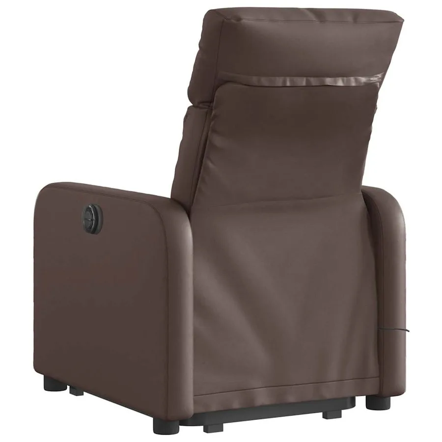 Fauteuil inclinable de massage électrique marron similicuir - 5