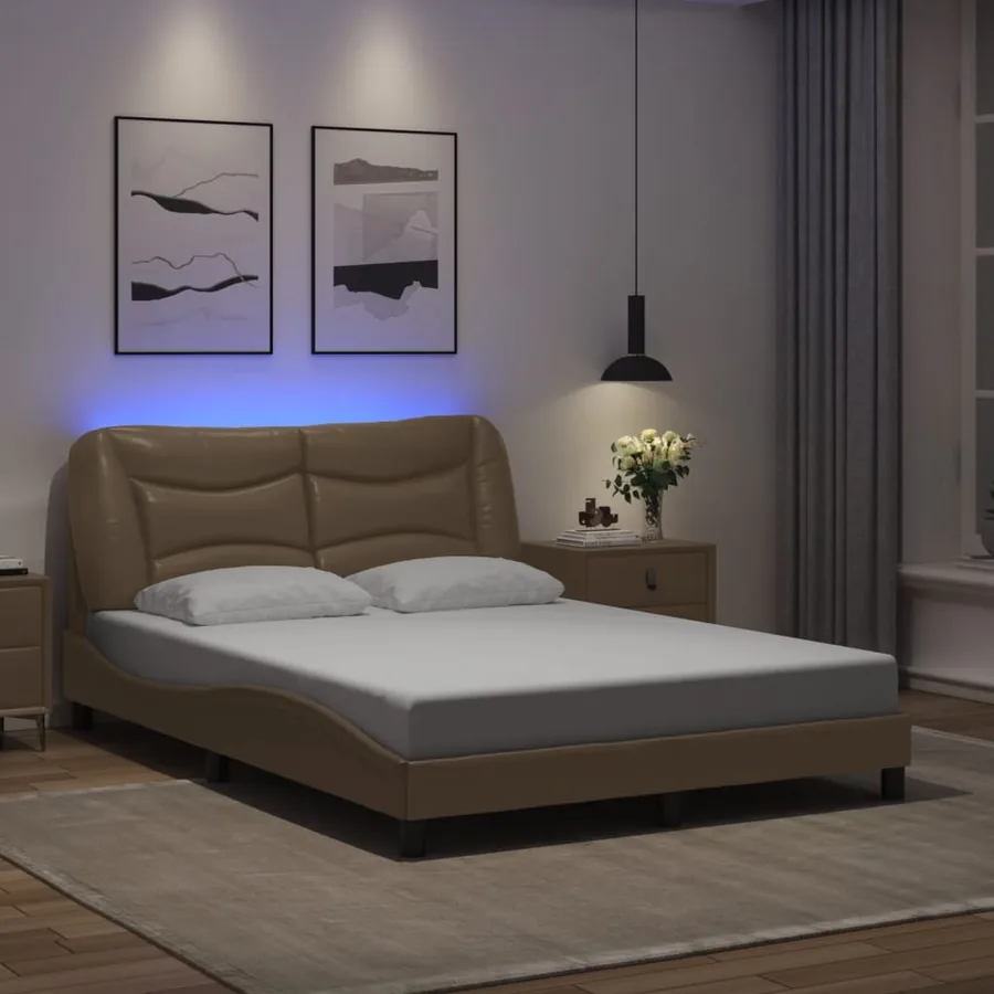 Cadre de lit avec LED sans matelas Hvar cappuccino 120x200 cm