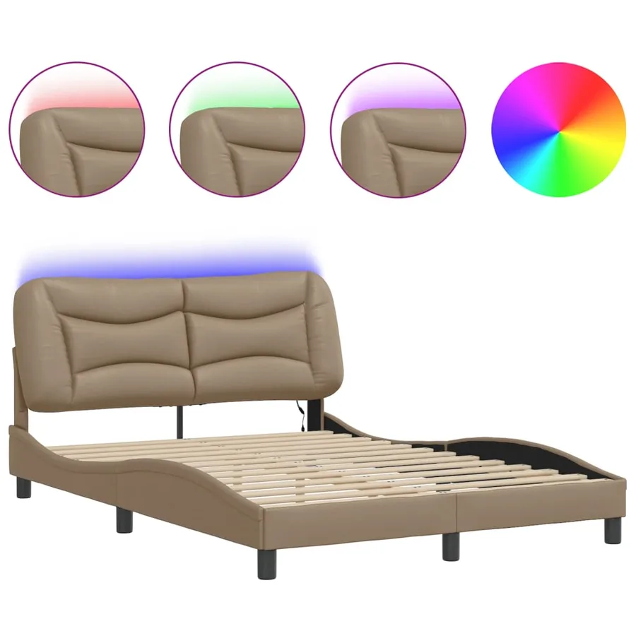 Cadre de lit avec LED sans matelas Hvar cappuccino 120x200 cm - 2