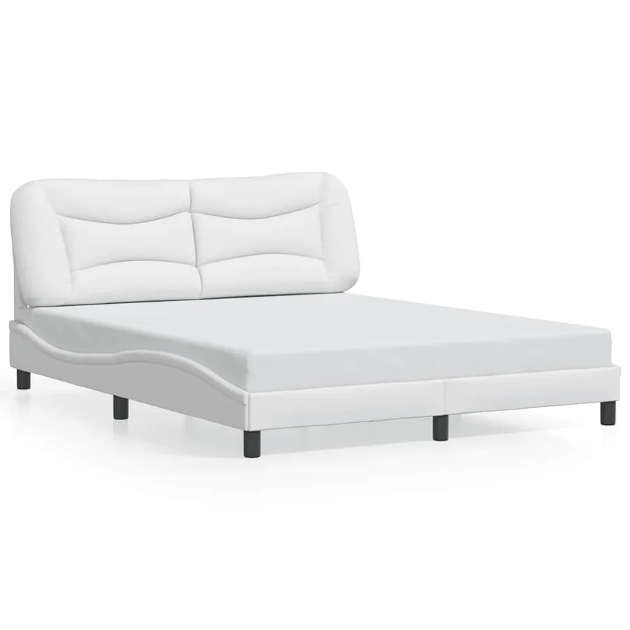Cadre de lit sans matelas Hvar blanc 160x200 cm similicuir - 2