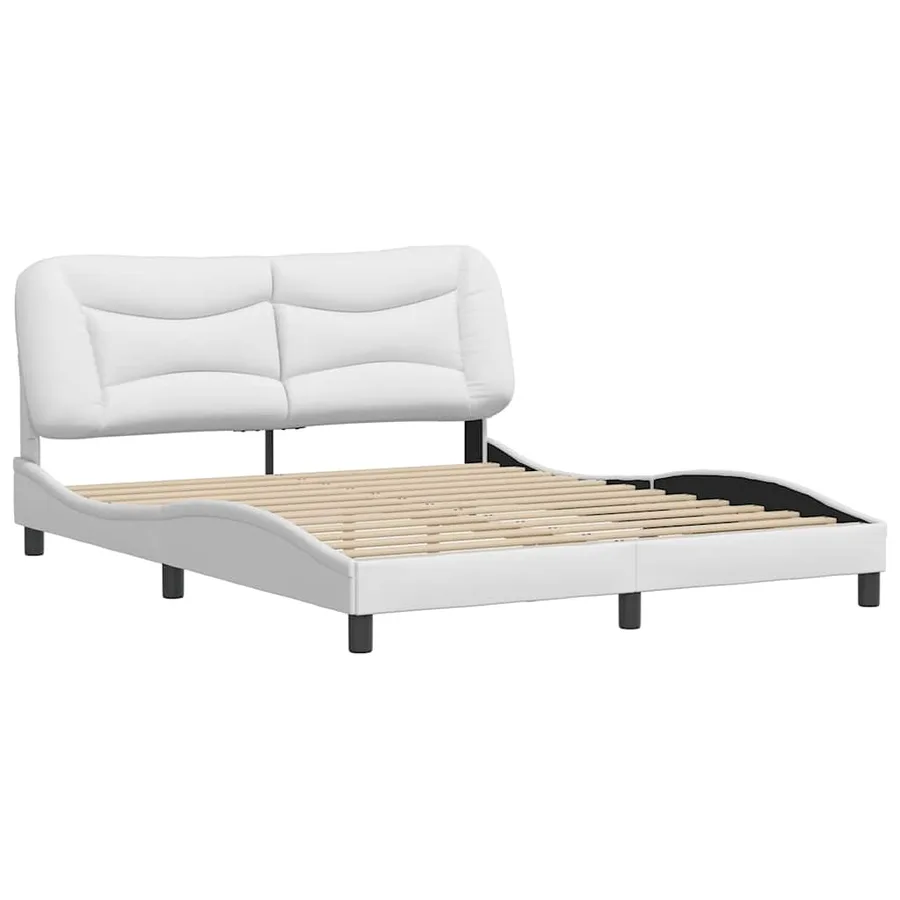 Cadre de lit sans matelas Hvar blanc 160x200 cm similicuir - 3