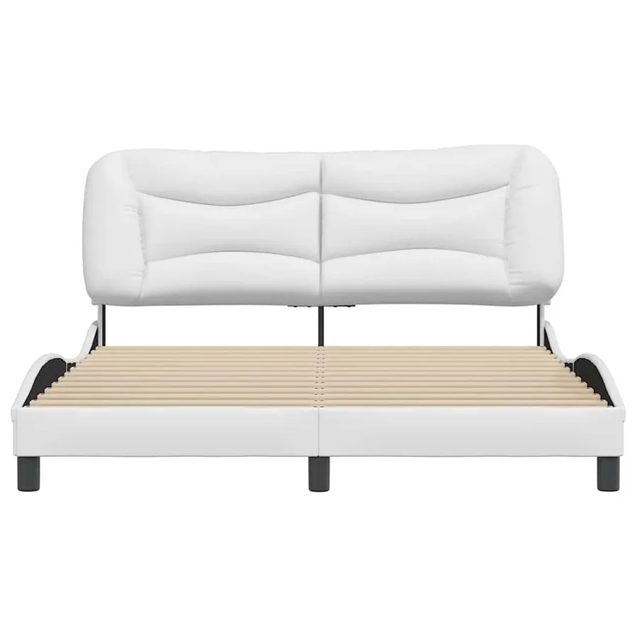 Cadre de lit sans matelas Hvar blanc 160x200 cm similicuir - 4
