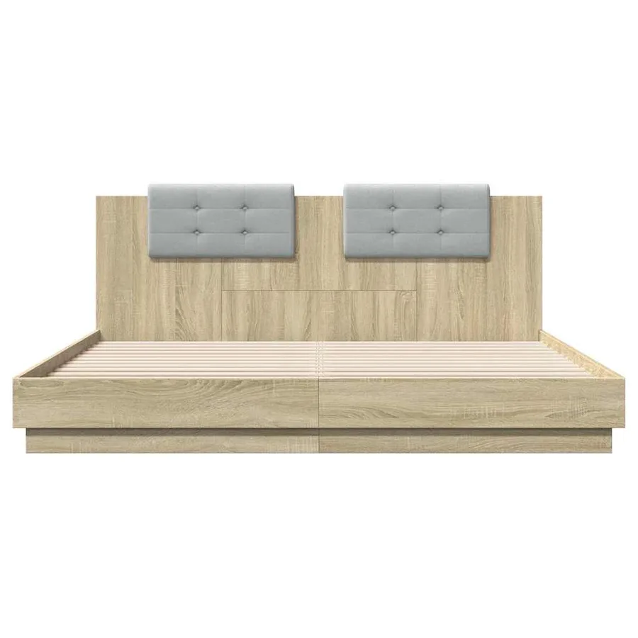 Cadre de lit avec LED sans matelas chêne sonoma 160x200 cm - 6