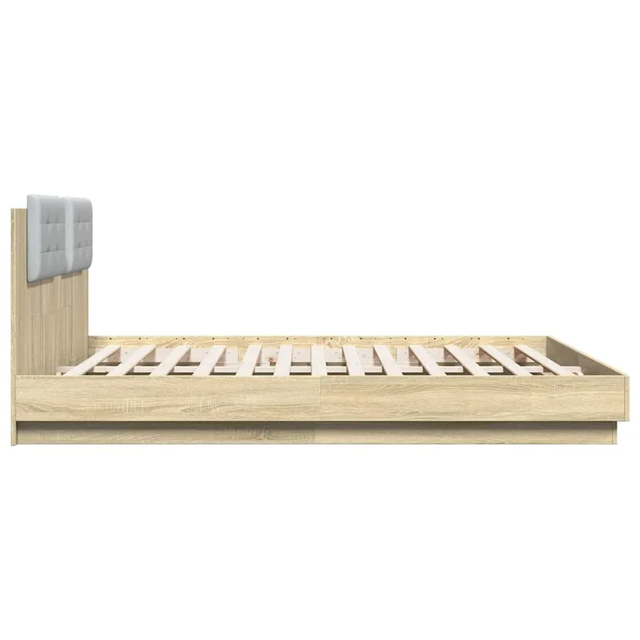 Cadre de lit avec LED sans matelas chêne sonoma 160x200 cm - 7