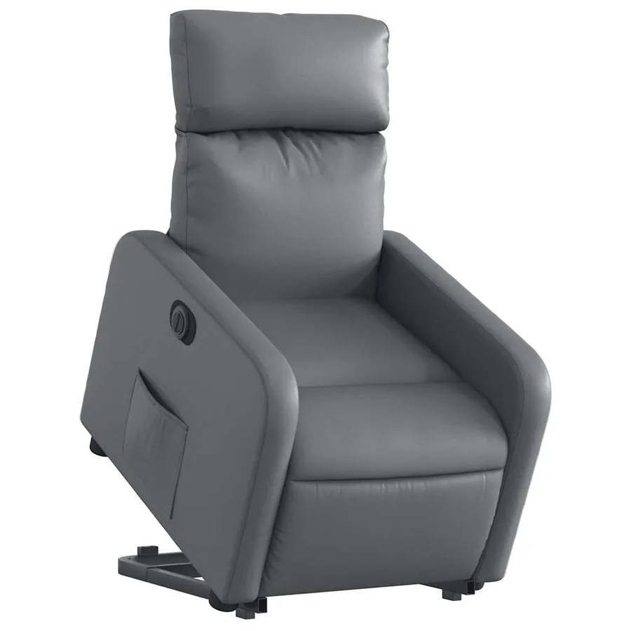 Fauteuil inclinable électrique gris similicuir - 3