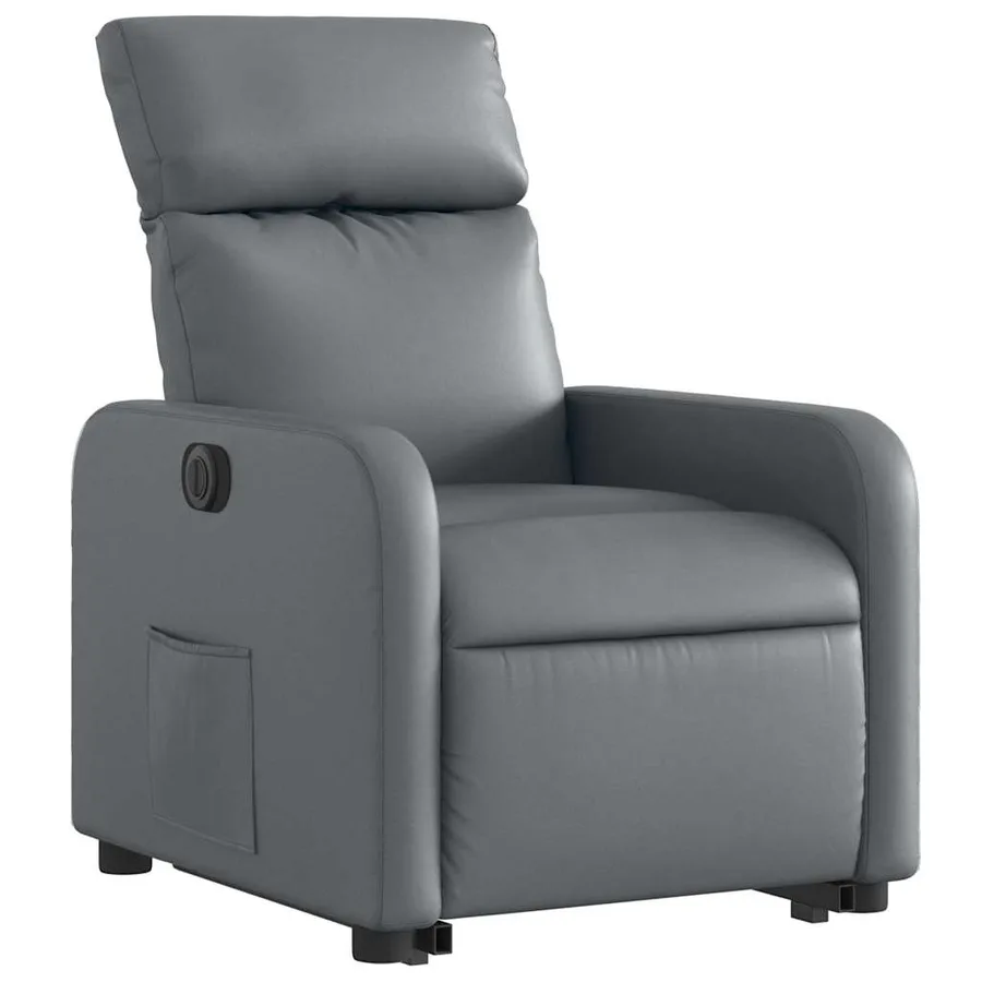 Fauteuil inclinable électrique gris similicuir - 4