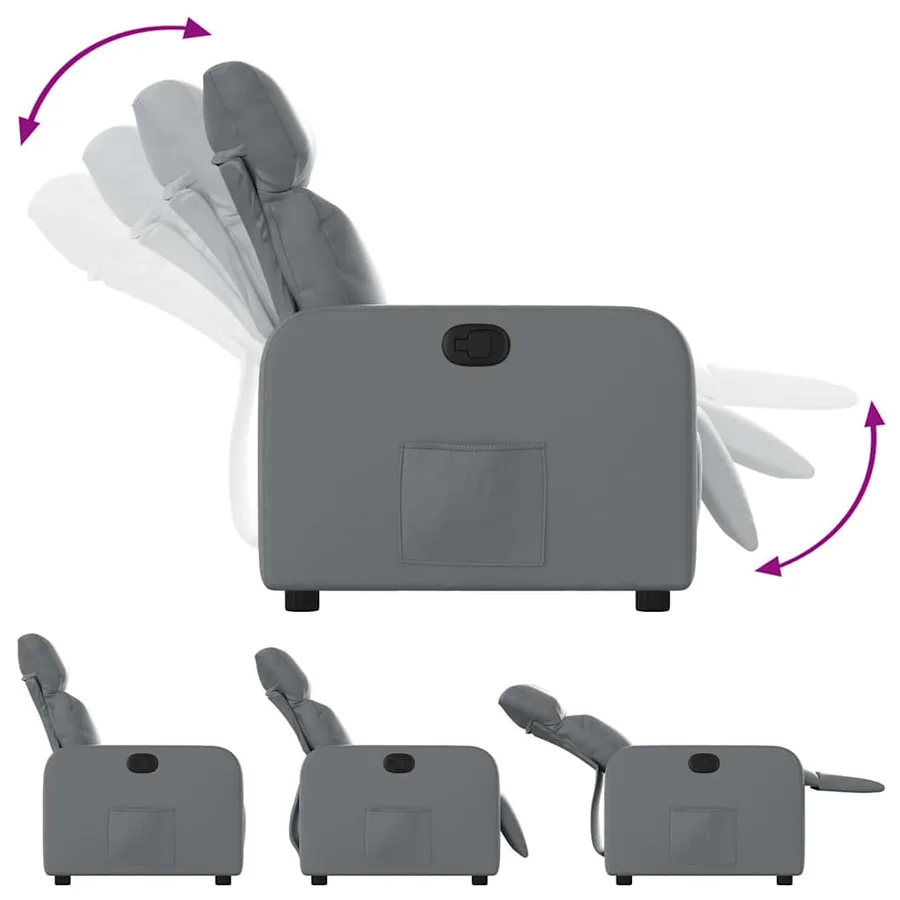 Fauteuil inclinable Gris Similicuir - 4