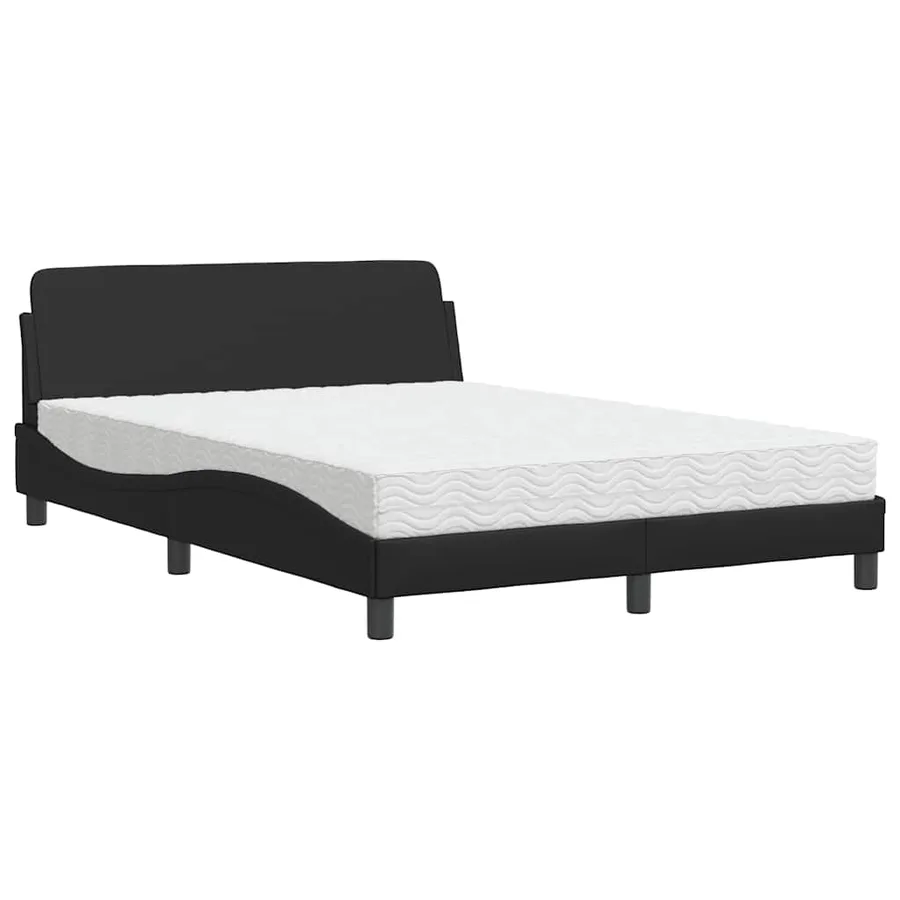Lit avec matelas Dover noir 120x200 cm similicuir - 2