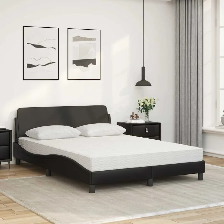 Lit avec matelas Dover noir 120x200 cm similicuir - 3