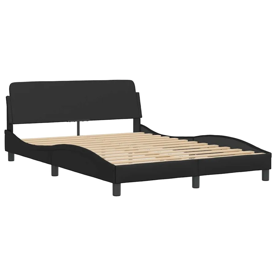 Lit avec matelas Dover noir 120x200 cm similicuir - 4