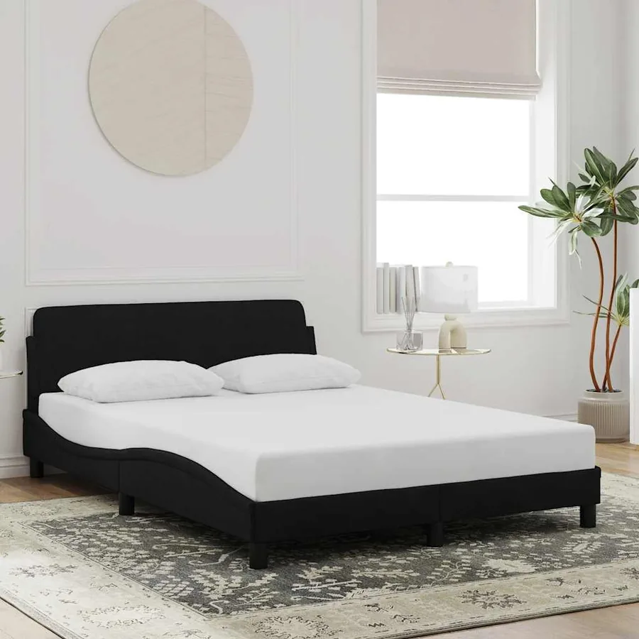 Cadre de lit Dover noir 120x200 cm velours