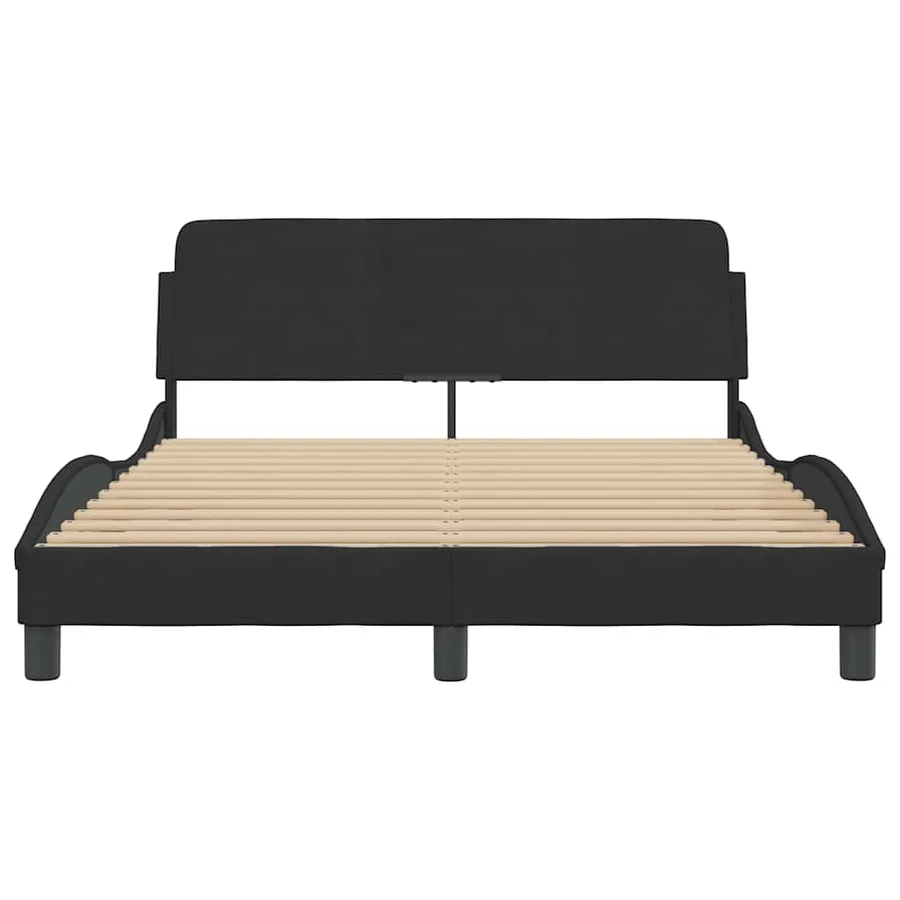 Cadre de lit Dover noir 120x200 cm velours - 4