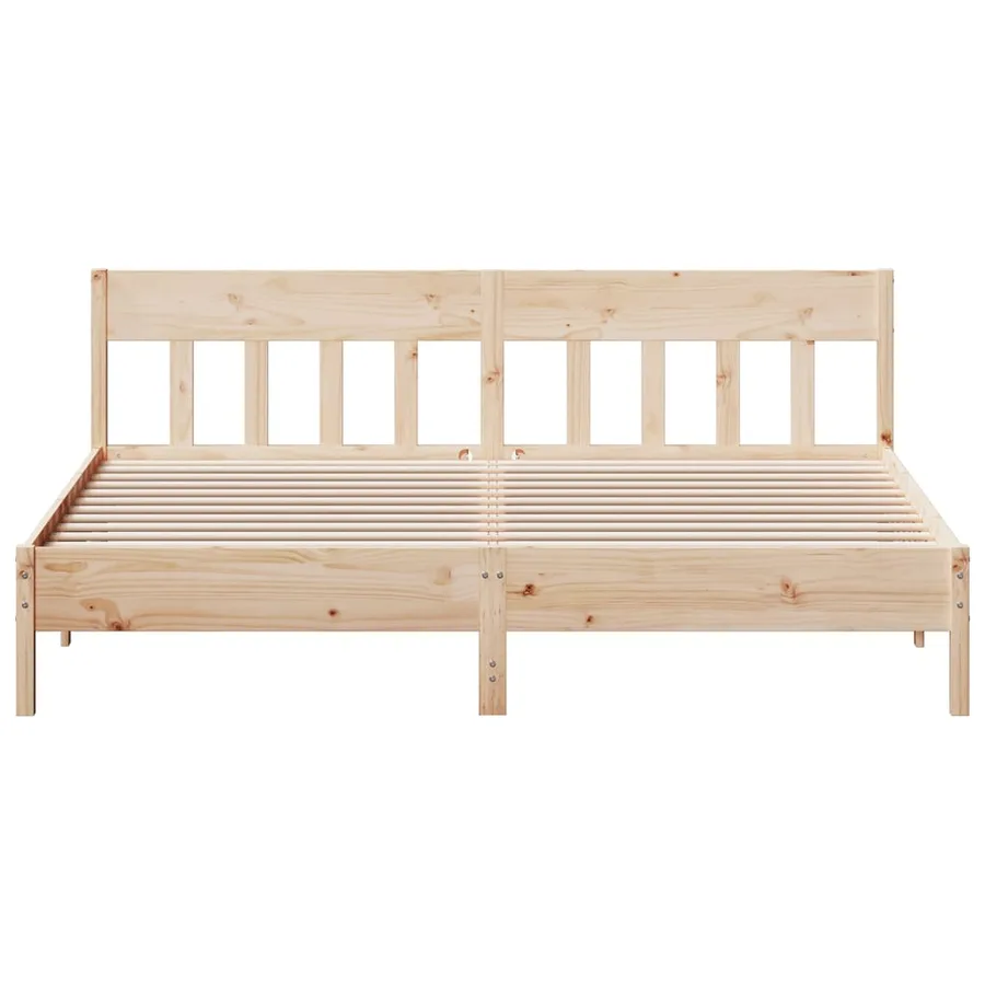 Cadre de lit sans matelas 200x200 cm bois massif de pin - 4