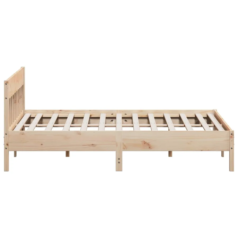 Cadre de lit sans matelas 200x200 cm bois massif de pin - 5