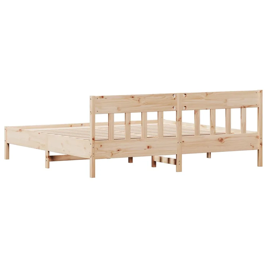 Cadre de lit sans matelas 200x200 cm bois massif de pin - 6