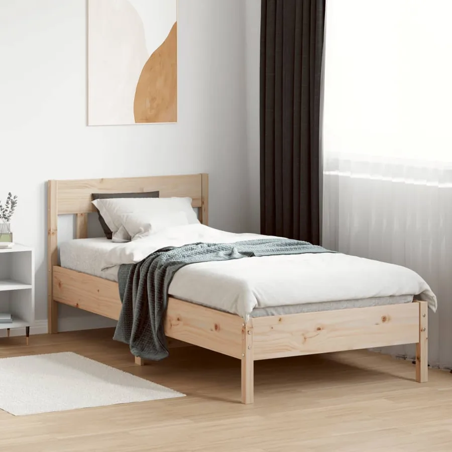 Cadre de lit sans matelas 90x200 cm bois de pin massif - 3