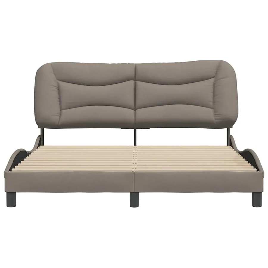 Cadre de lit sans matelas Hvar taupe 160x200 cm tissu - 4