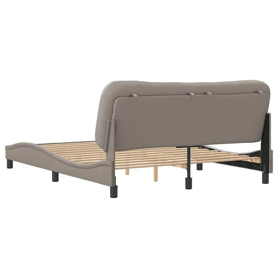 Cadre de lit sans matelas Hvar taupe 160x200 cm tissu - 6