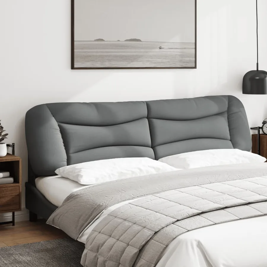 Coussin de tête de lit Hvar gris clair 200 cm tissu - 3