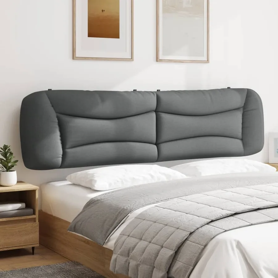 Coussin de tête de lit Hvar gris clair 200 cm tissu - 4