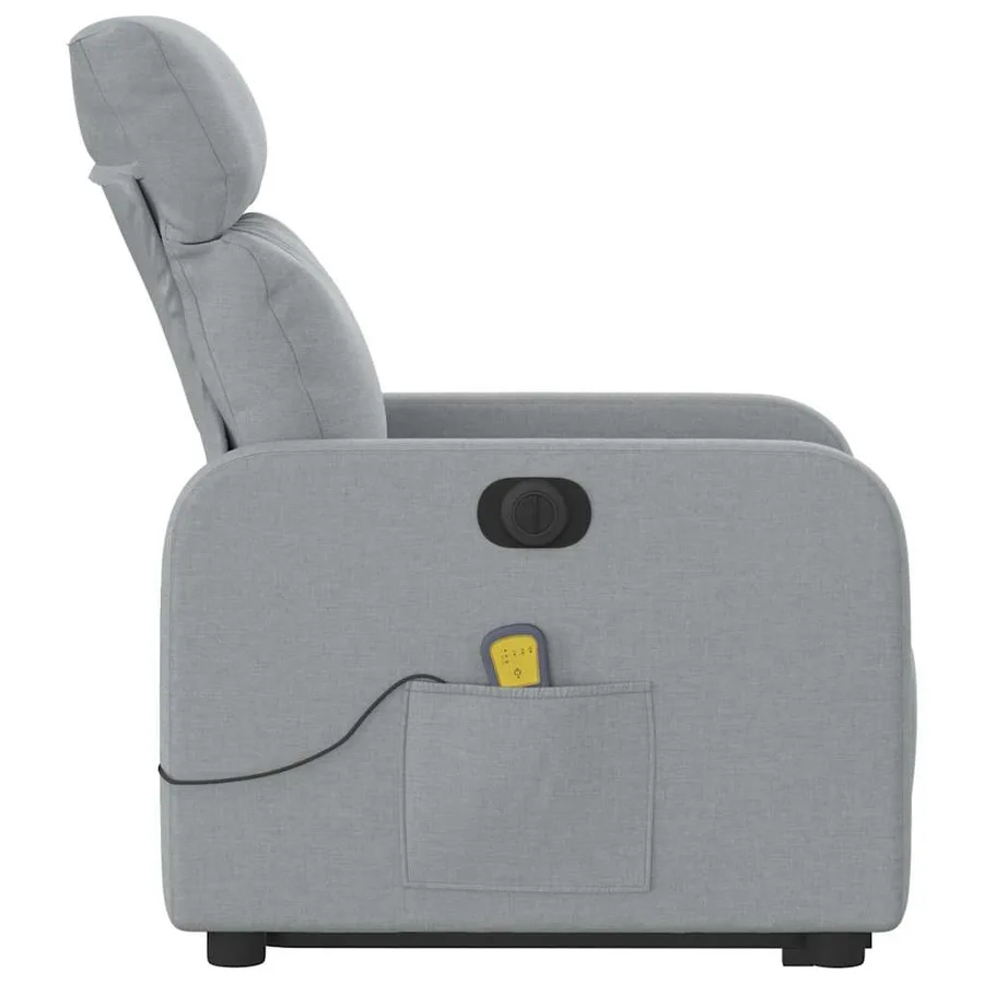 Fauteuil inclinable de massage électrique Gris clair Tissu - 10