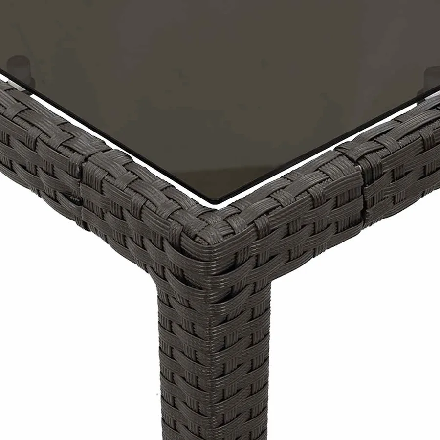 Ensemble à manger de jardin coussins 5pcs Noir Résine tressée - 6