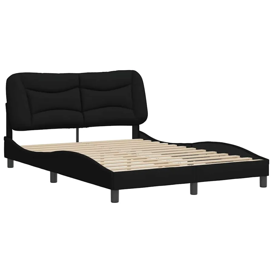 Cadre de lit sans matelas Hvar noir 120x200 cm tissu - 3