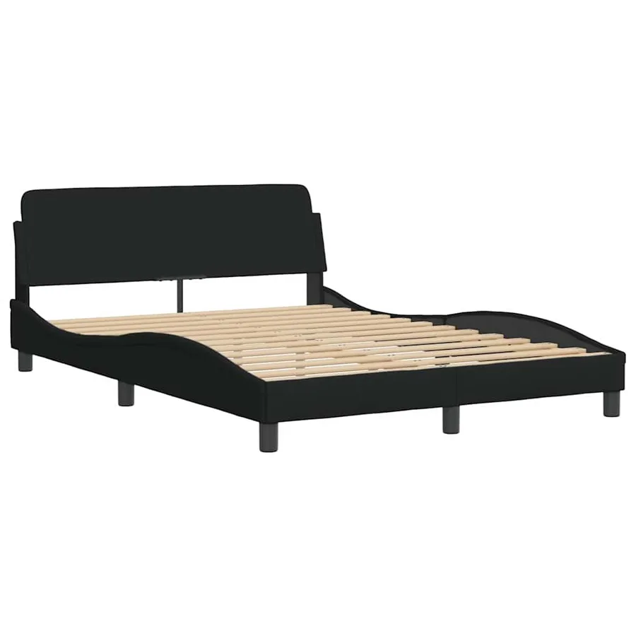 Cadre de lit sans matelas Hvar noir 120x200 cm tissu - 7