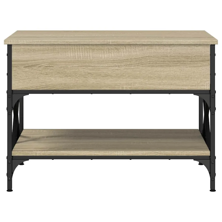 Table basse chêne sonoma 70x50x50 cm bois d'ingénierie et métal - 5